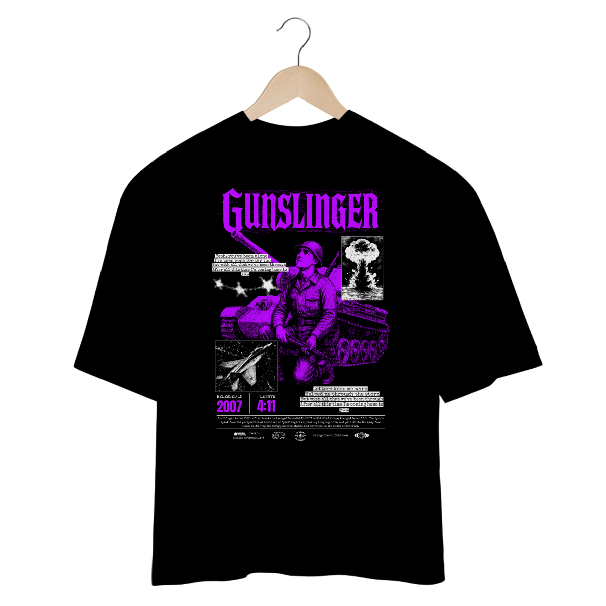 Nome do produto: Camiseta Avenged Sevenfold Gunslinger (Estampa nas Costas)