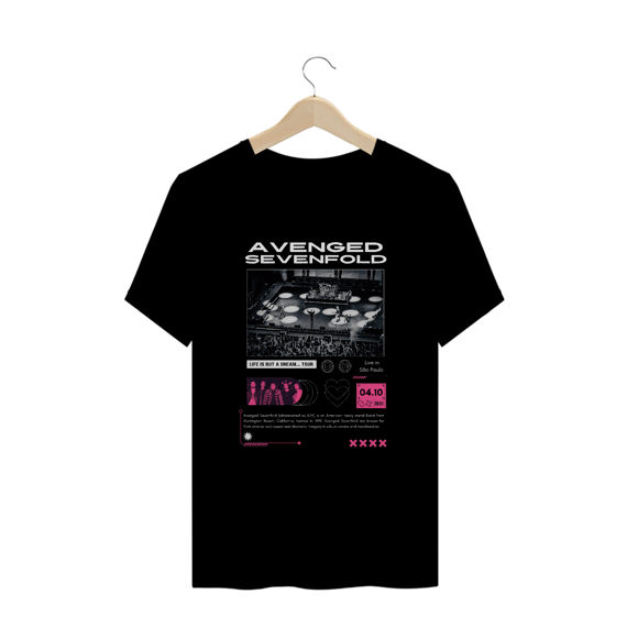 Camiseta Plus Size Avenged Sevenfold São Paulo 04.10