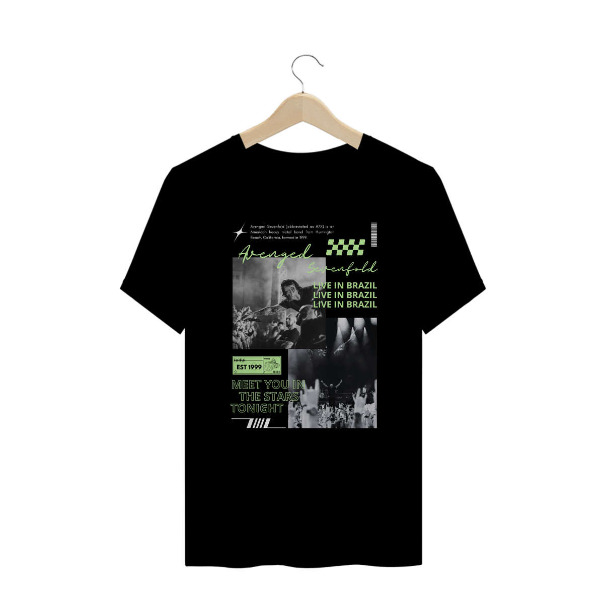 Nome do produto: Camiseta Plus Size Avenged Sevenfold Live in Brazil