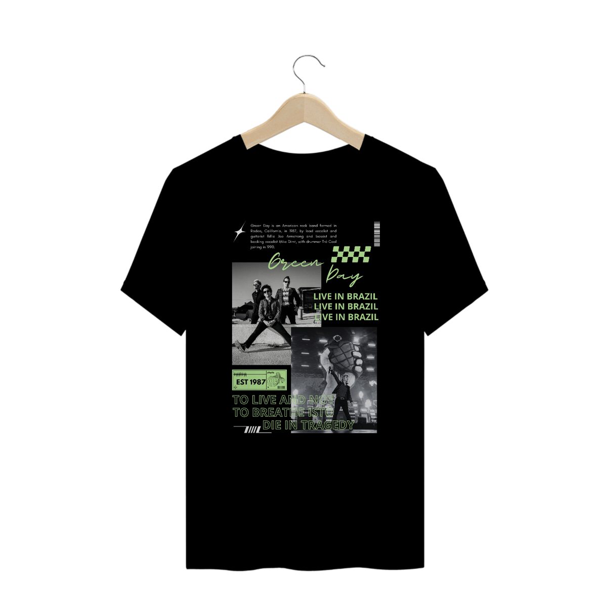 Nome do produto: Camiseta Plus Size Green Day Live in Brazil
