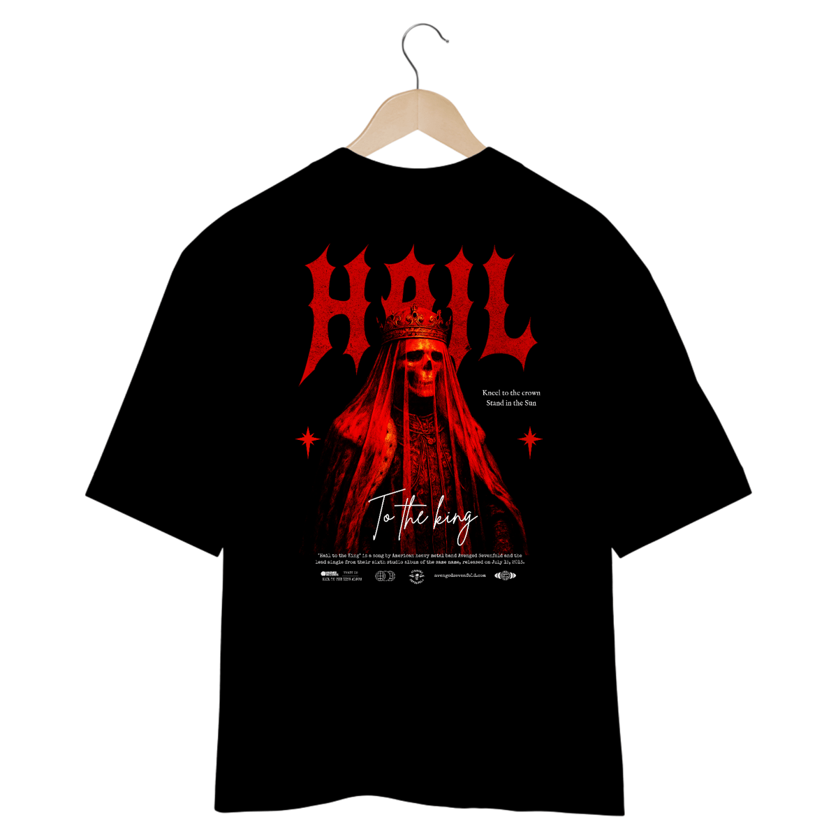 Nome do produto: Camiseta Oversized Sevenfold Hail To The King (Estampa nas Costas)
