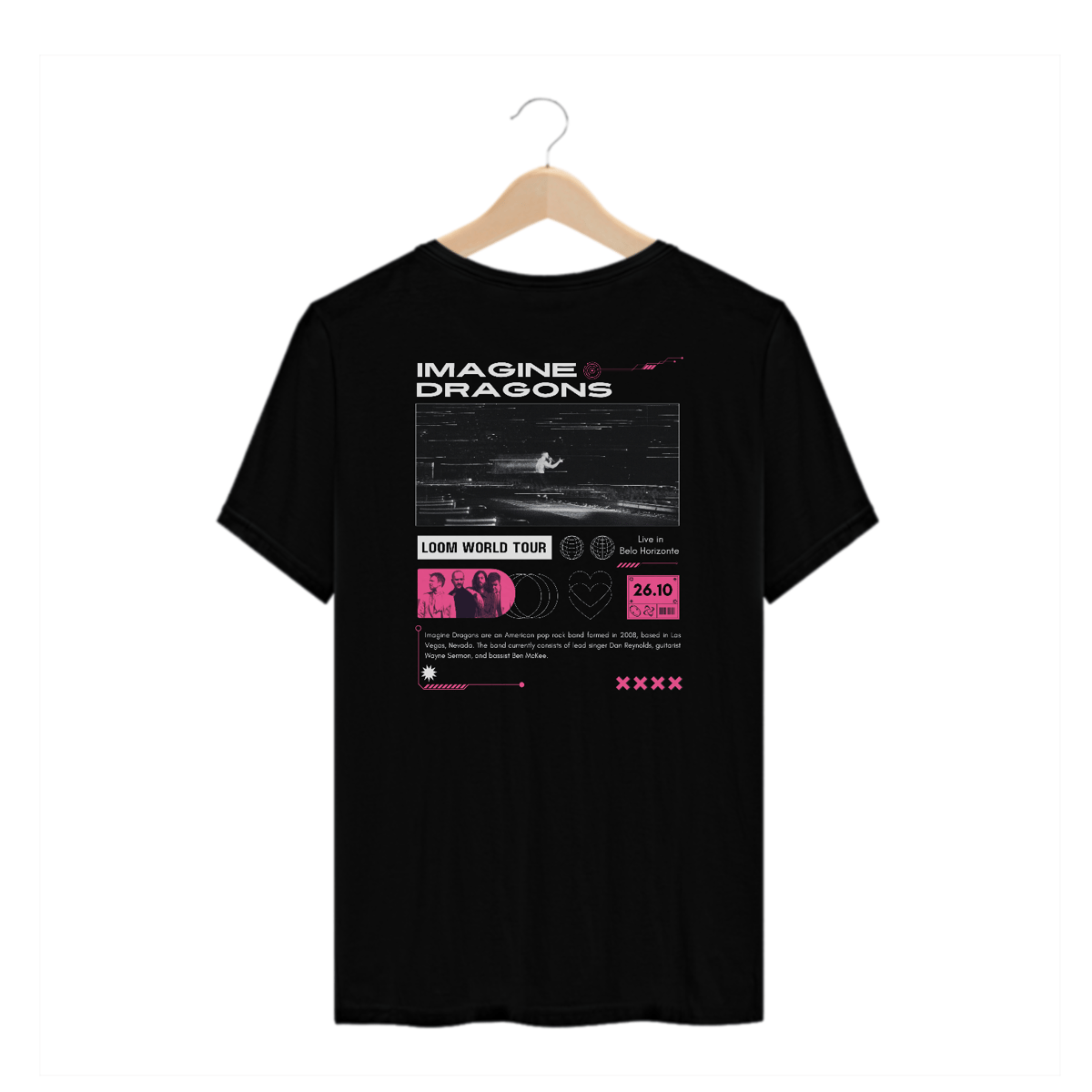 Nome do produto: Camiseta Plus Size Imagine Dragons Belo Horizonte 26.10