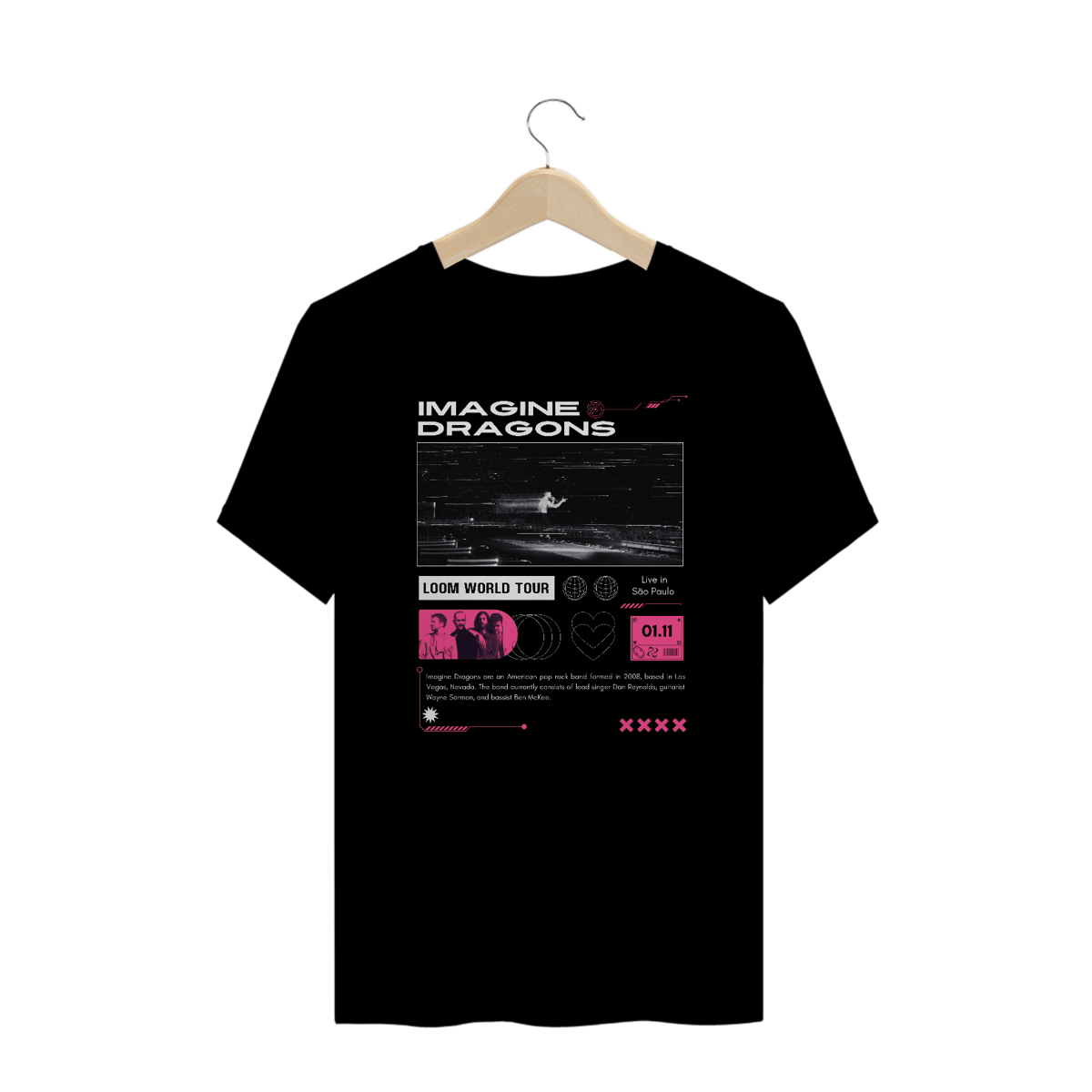 Nome do produto: Camiseta Plus Size Imagine Dragons São Paulo 01.11