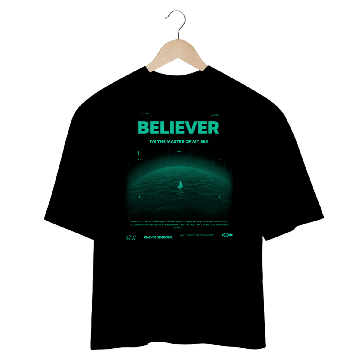 Nome do produto: Camiseta Oversized Imagine Dragons Believer #2