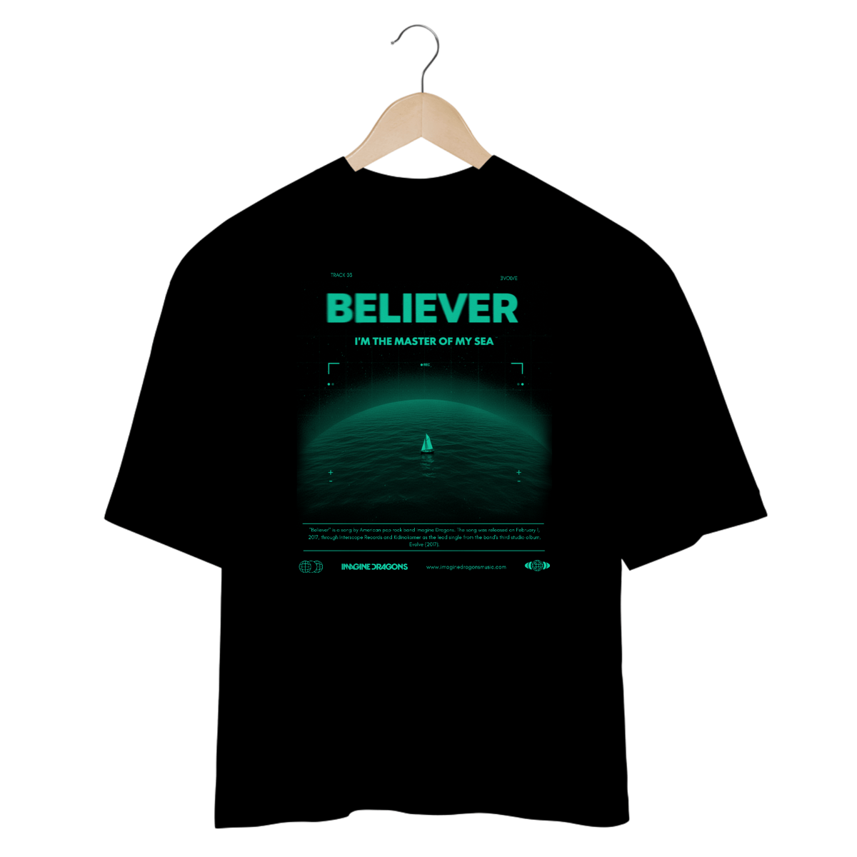 Nome do produto: Camiseta Oversized Imagine Dragons Believer #2