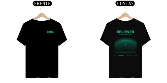 Camiseta Imagine Dragons Believer #2 (Estampa Frente e Costas)