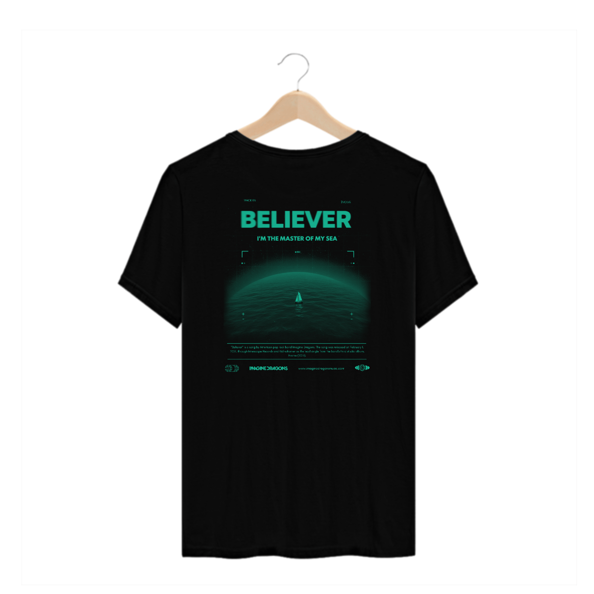 Nome do produto: Camiseta Plus Size Imagine Dragons Believer #2 (Estampa nas Costas)