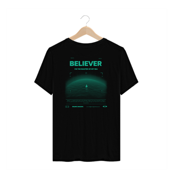 Camiseta Plus Size Imagine Dragons Believer #2 (Estampa nas Costas)