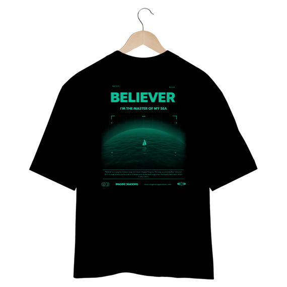 Camiseta Oversized Imagine Dragons Believer #2 (Estampa nas Costas)