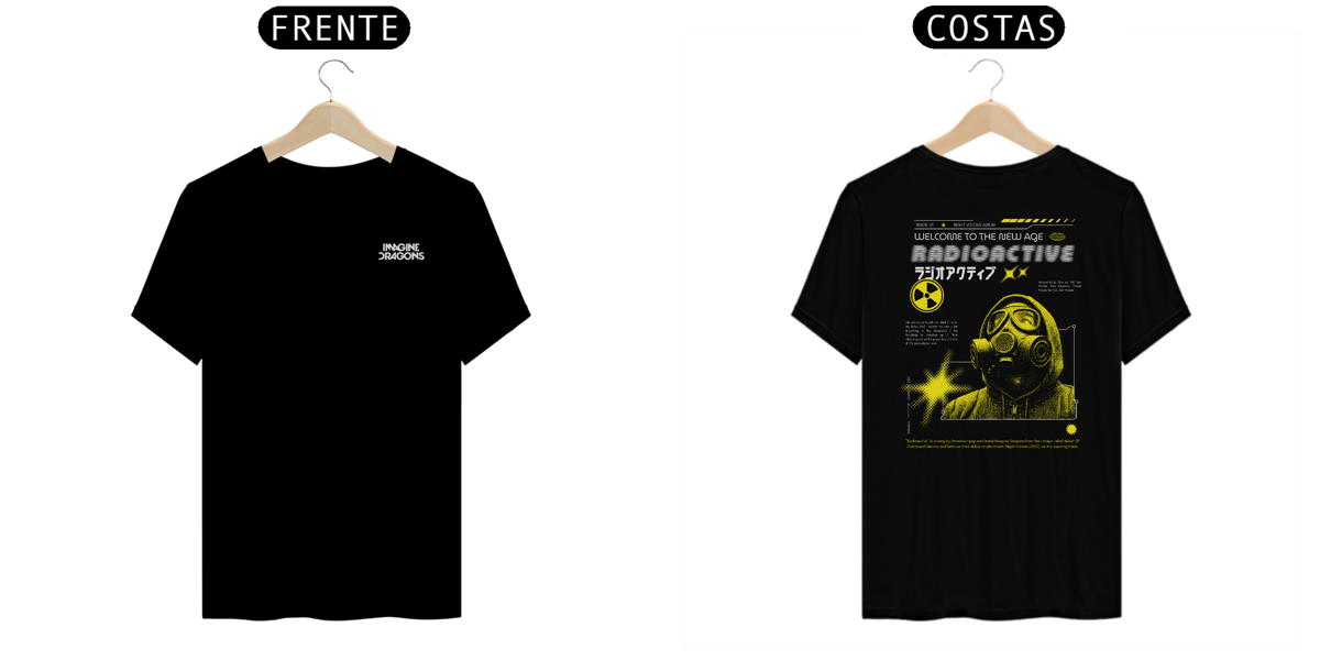 Nome do produto: Camiseta Imagine Dragons Radioactive #2 (Estampa Frente e Costas)