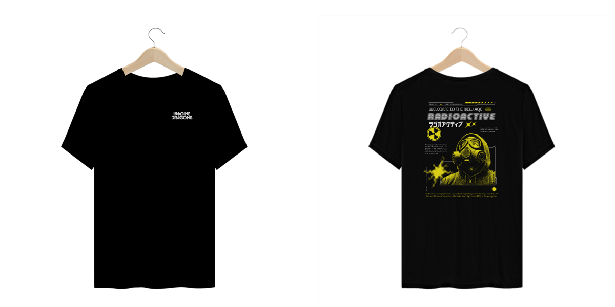 Nome do produto: Camiseta Plus Size Imagine Dragons Radioactive #2 (Estampa Frente e Costas)