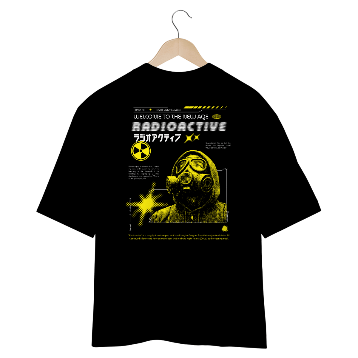 Nome do produto: Camiseta Oversized Imagine Dragons Radioactive #2 (Estampa nas Costas)