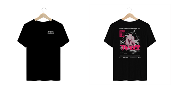 Camiseta Plus Size Imagine Dragons Thunder (Estampa Frente e Costas)