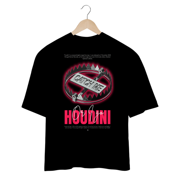 Camiseta Oversized Dua Lipa Houdini (Preta)