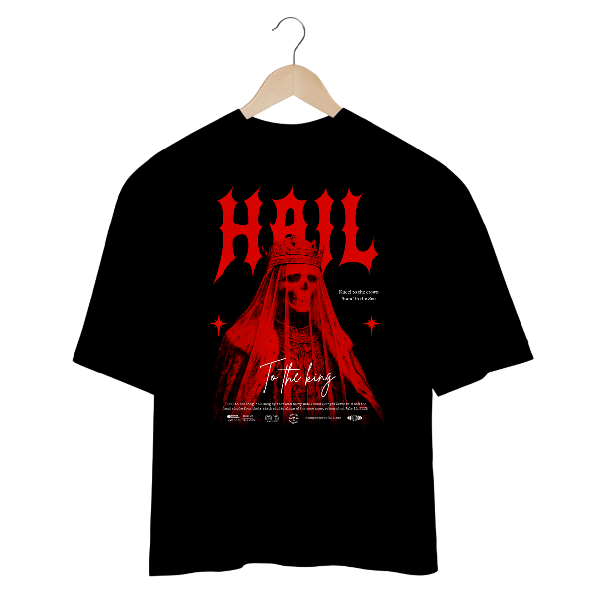 Nome do produto: Camiseta Oversized Avenged Sevenfold Hail to the King