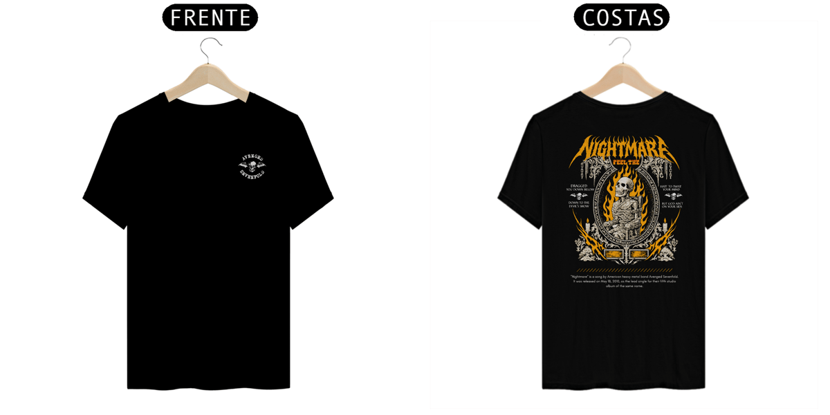 Nome do produto: Camiseta Avenged Sevenfold Nightmare (Estampa Frente e Costas)