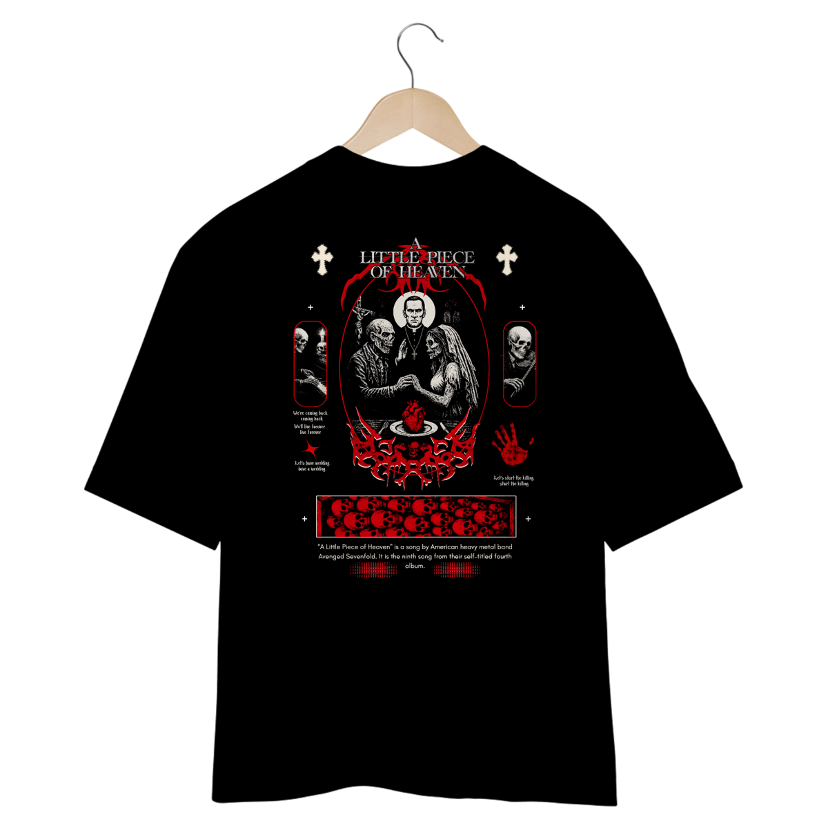 Nome do produto: Camiseta Oversized Avenged Sevenfold A Little Piece of Heaven (Estampa nas Costas)