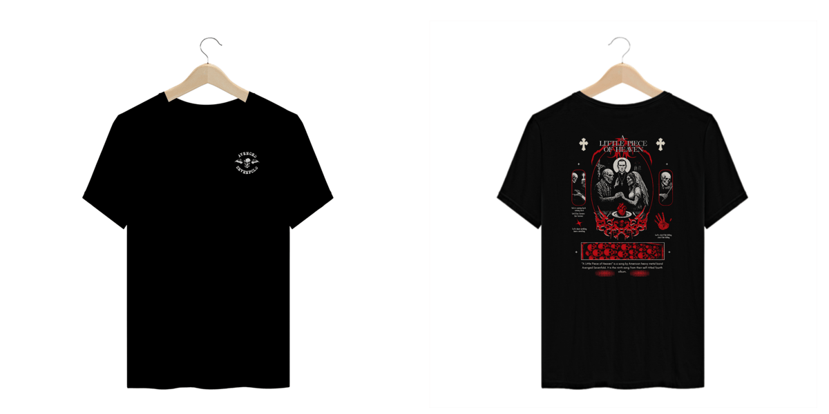 Nome do produto: Camiseta Plus Size Avenged Sevenfold A Little Piece of Heaven (Estampa Frente e Costas)