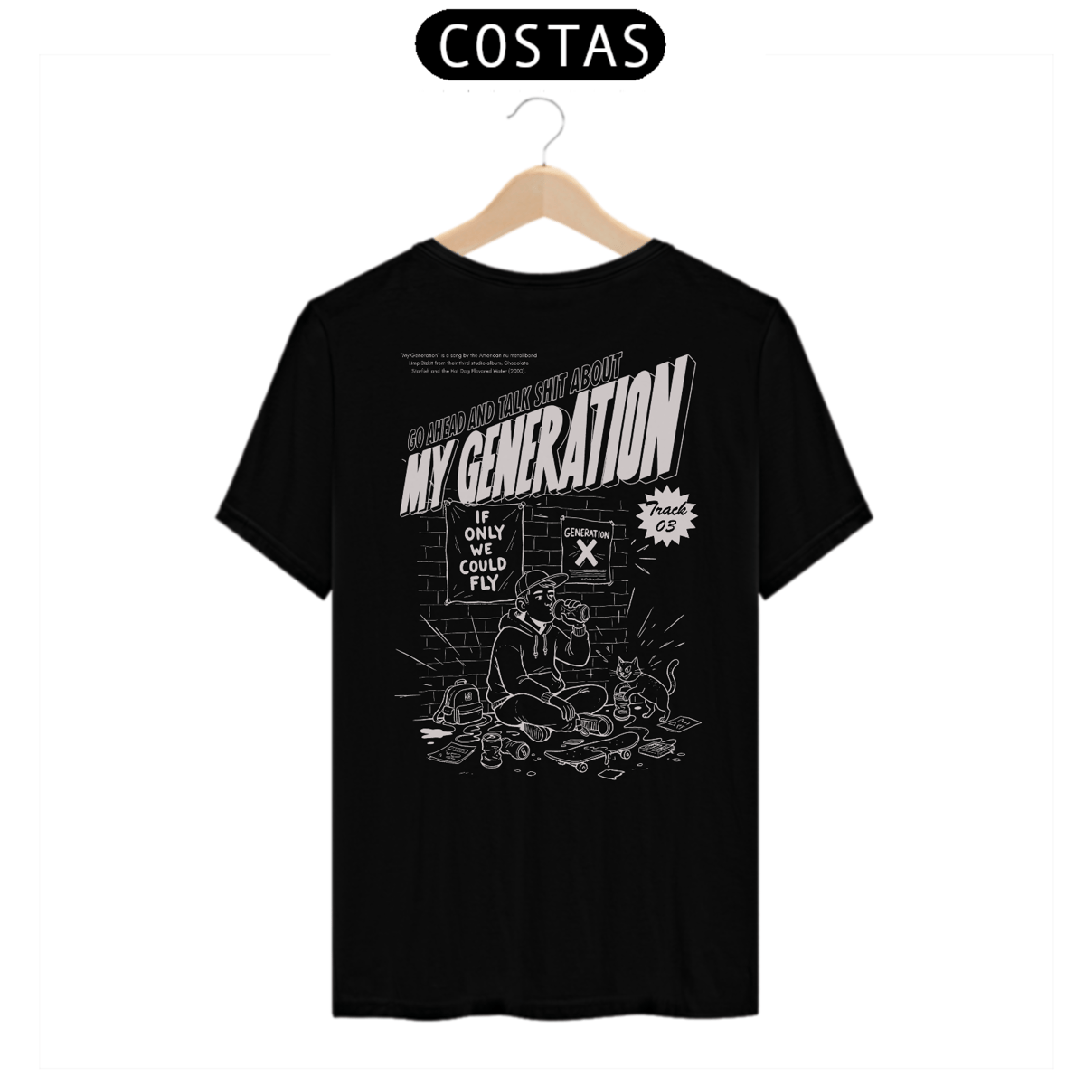 Nome do produto: Camiseta Limp Bizkit My Generation (Preta, Estampa nas Costas)