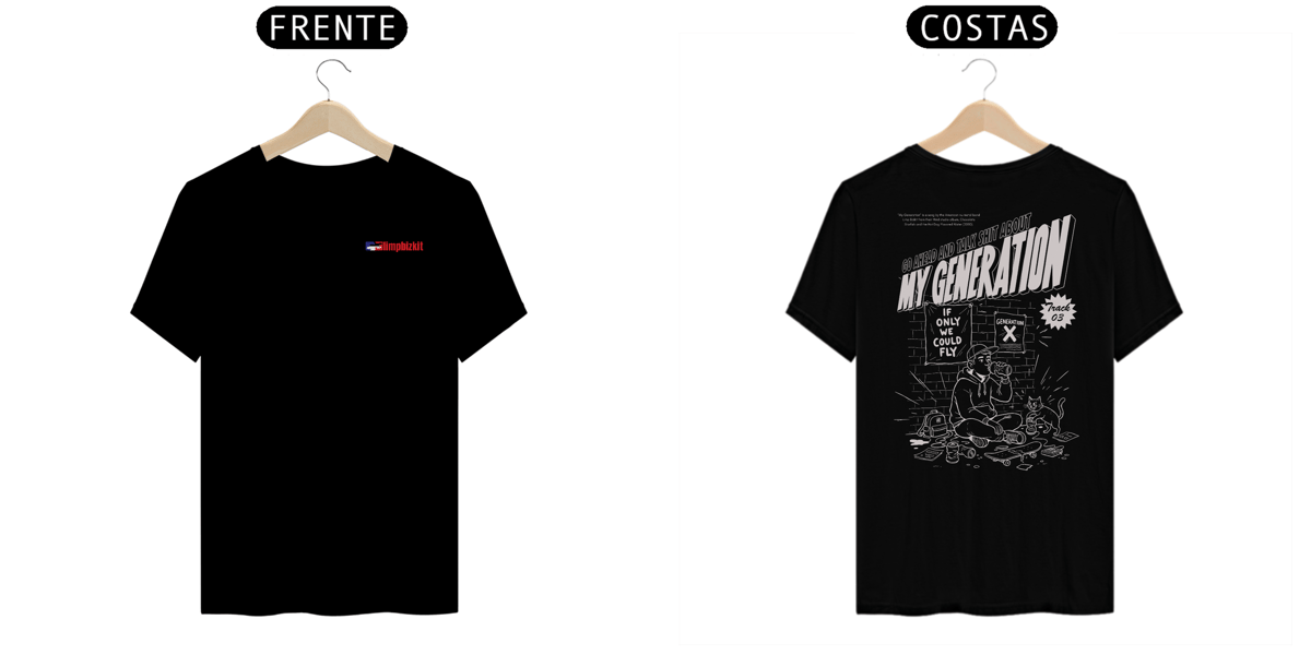 Nome do produto: Camiseta Limp Bizkit My Generation (Preta, Estampa Frente e Costas)