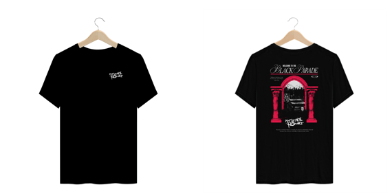 Camiseta Plus Size My Chemical Romance Welcome To The Black Parade (Estampa Frente & Costas)