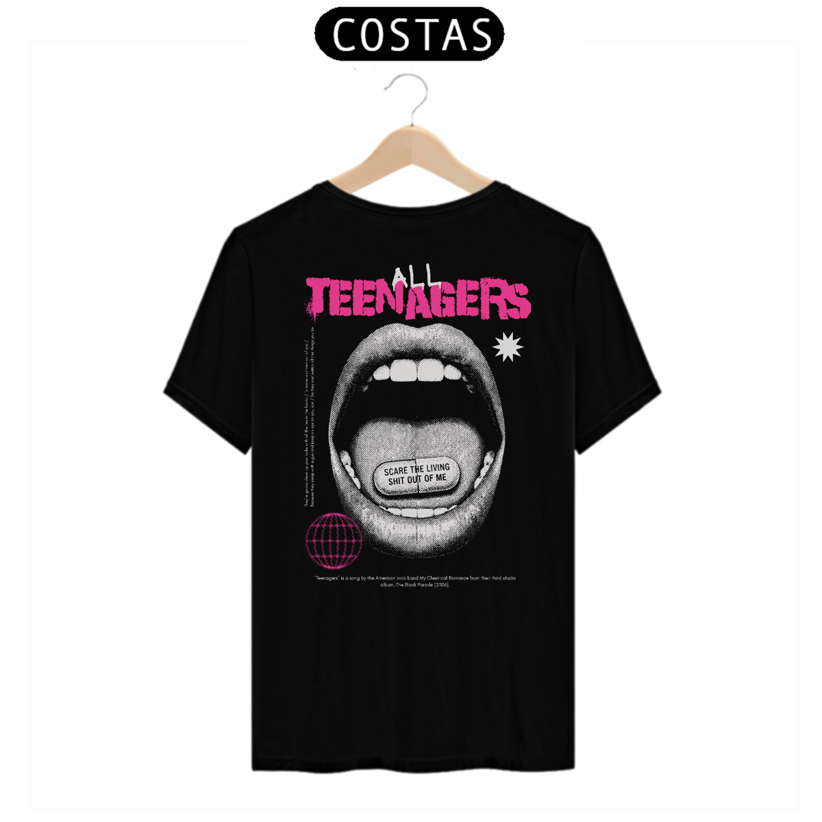 Nome do produto: Camiseta My Chemical Romance Teenagers (Estampa nas Costas)