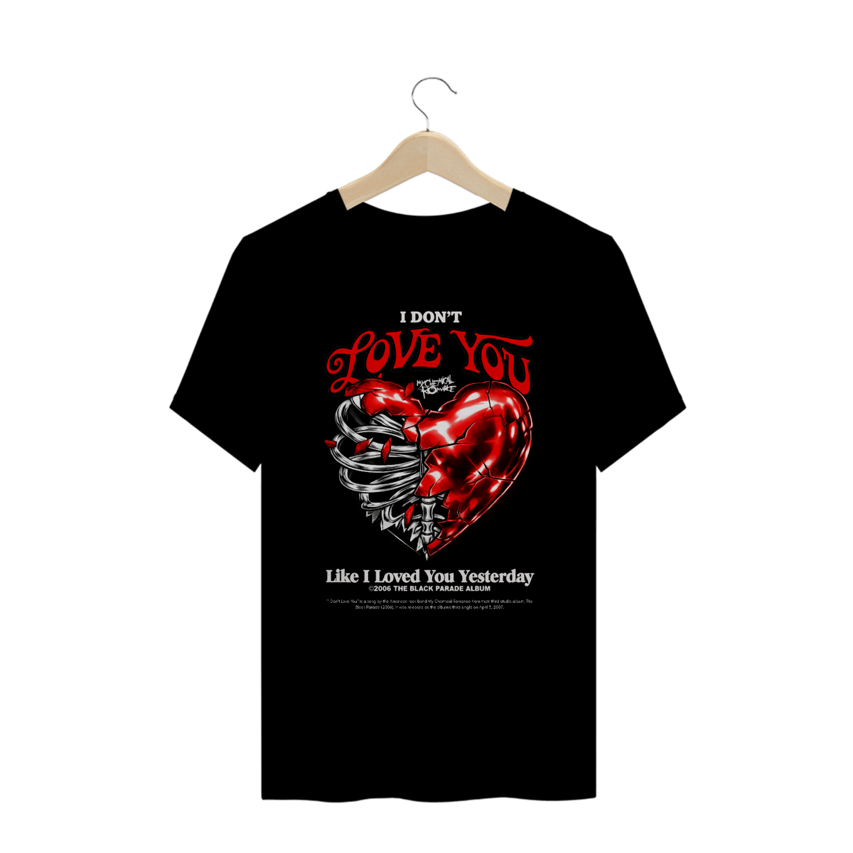 Nome do produto: Camiseta Plus Size My Chemical Romance I Don\'t love You (Preta)