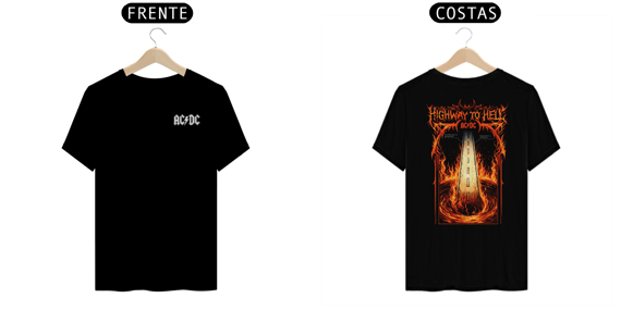 Camiseta AC/DC Highway to Hell (Estampa Frente e Costas)
