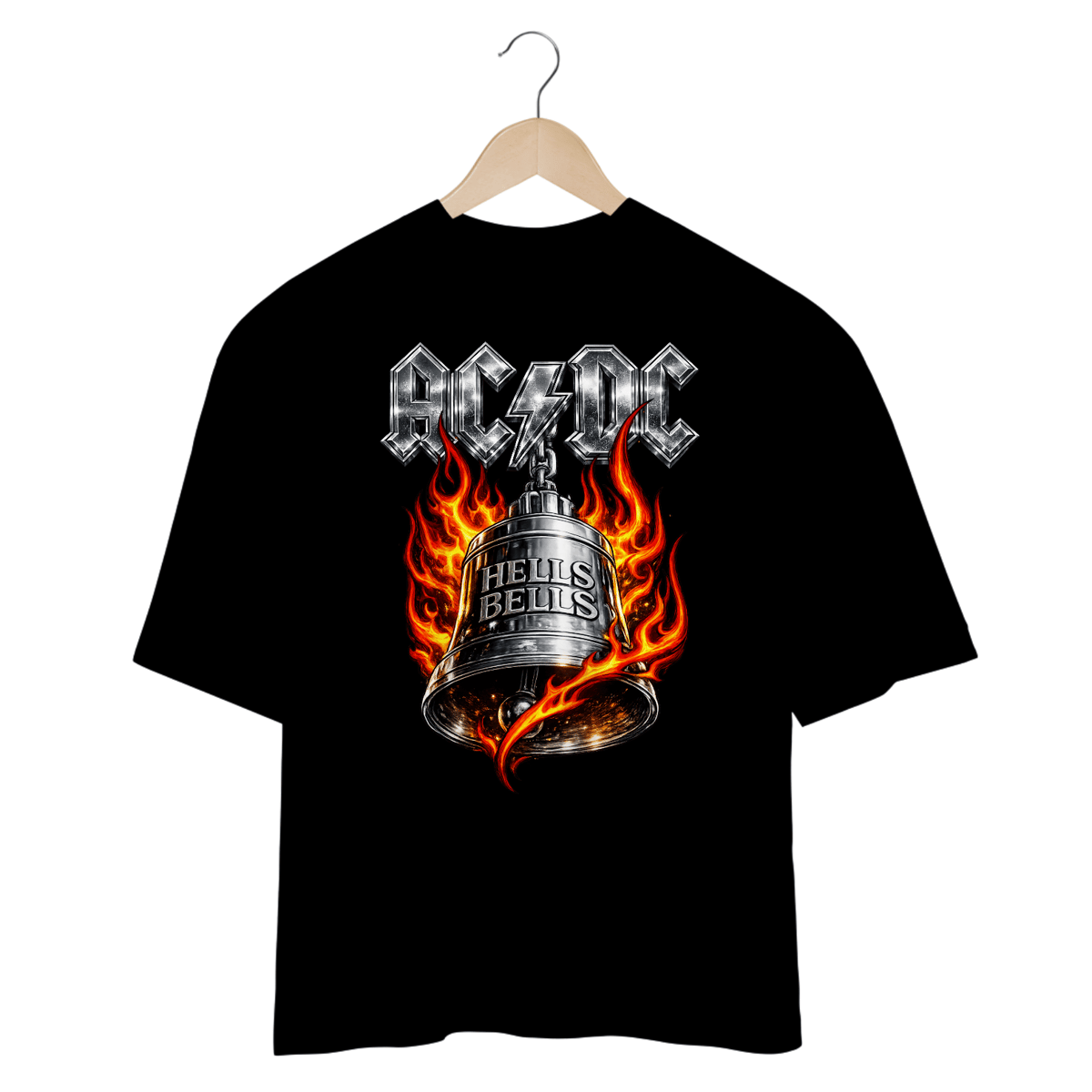 Nome do produto: Camiseta Oversized AC/DC Hells Bells
