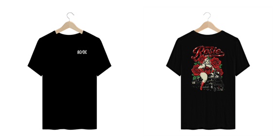 Camiseta Plus Size AC/DC Whole Lotta Rosie (Estampa Frente e Costas)