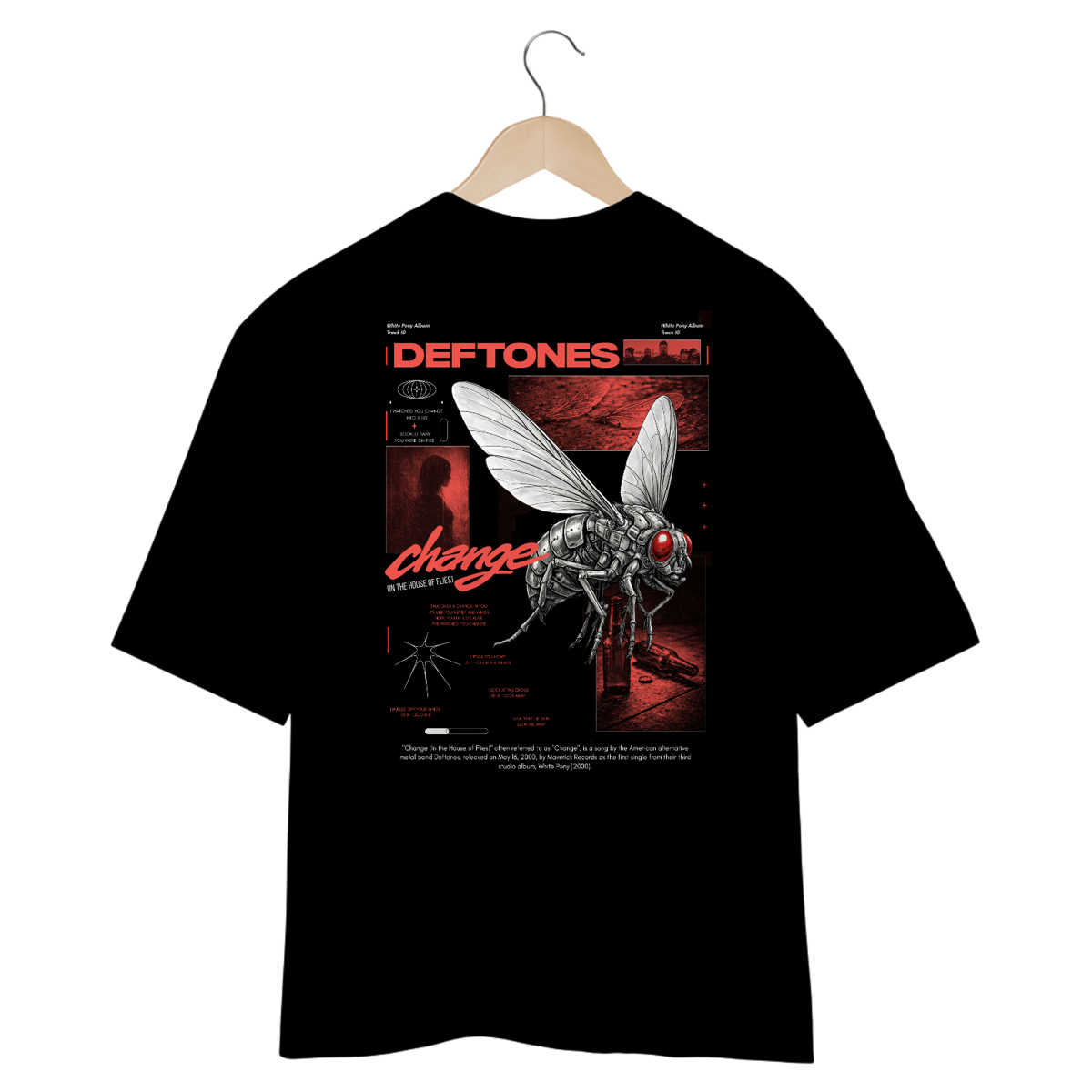 Nome do produto: Camiseta Oversized Deftones Change (In The House Of Flies) (Estampa nas Costas)