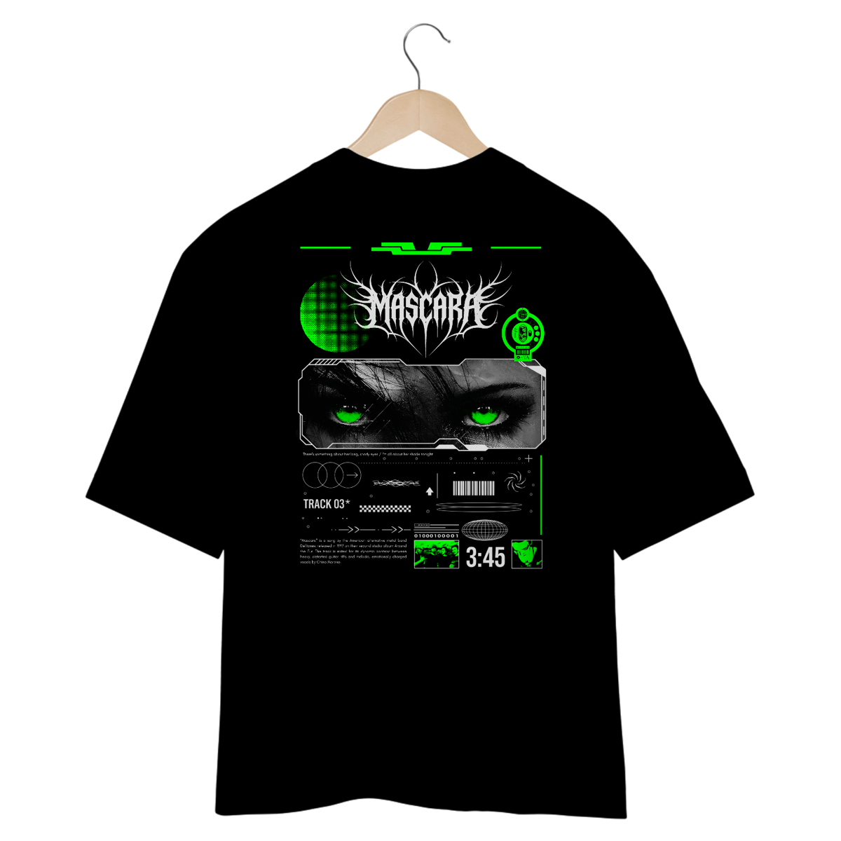 Nome do produto: Camiseta Oversized Deftones Mascara (Estampa nas Costas)
