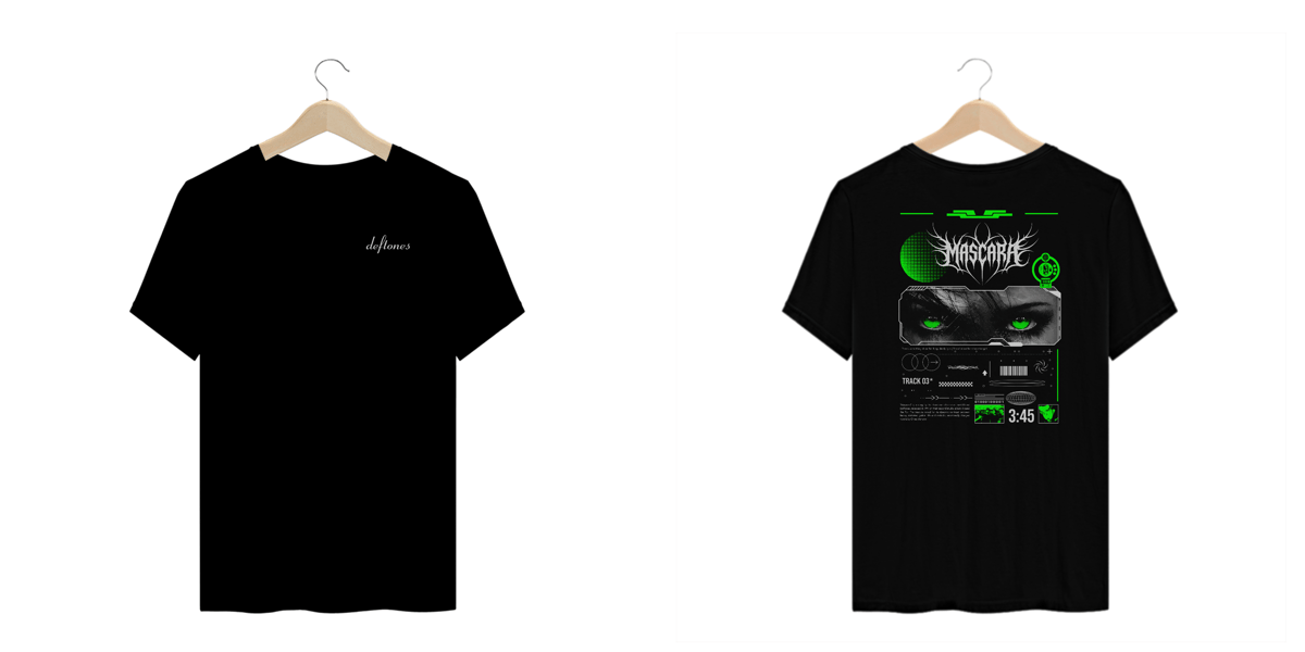 Nome do produto: Camiseta plus Size Deftones Mascara (Estampa Frente e Costas)
