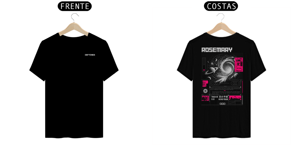 Nome do produto: Camiseta Deftones Rosemary (Estampa Frente e Costas)
