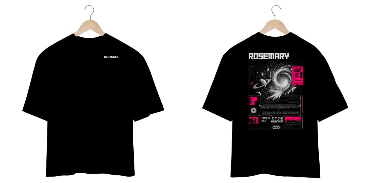 Nome do produto: Camiseta Oversized Deftones Rosemary (Estampa Frente e Costas)