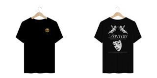 Nome do produto Camiseta Plus Size Guns N' Roses Don't Cry (Preta, Estampa Frente e Costas)