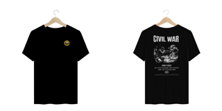 Nome do produto Camiseta Plus Size Guns N' Roses Civil War (Preta, Estampa Frente e Costas)