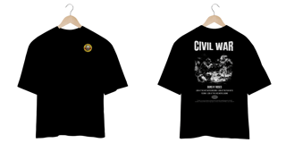 Nome do produto Camiseta Oversized Guns N' Roses Civil War (Preta, Estampa Frente e Costas)
