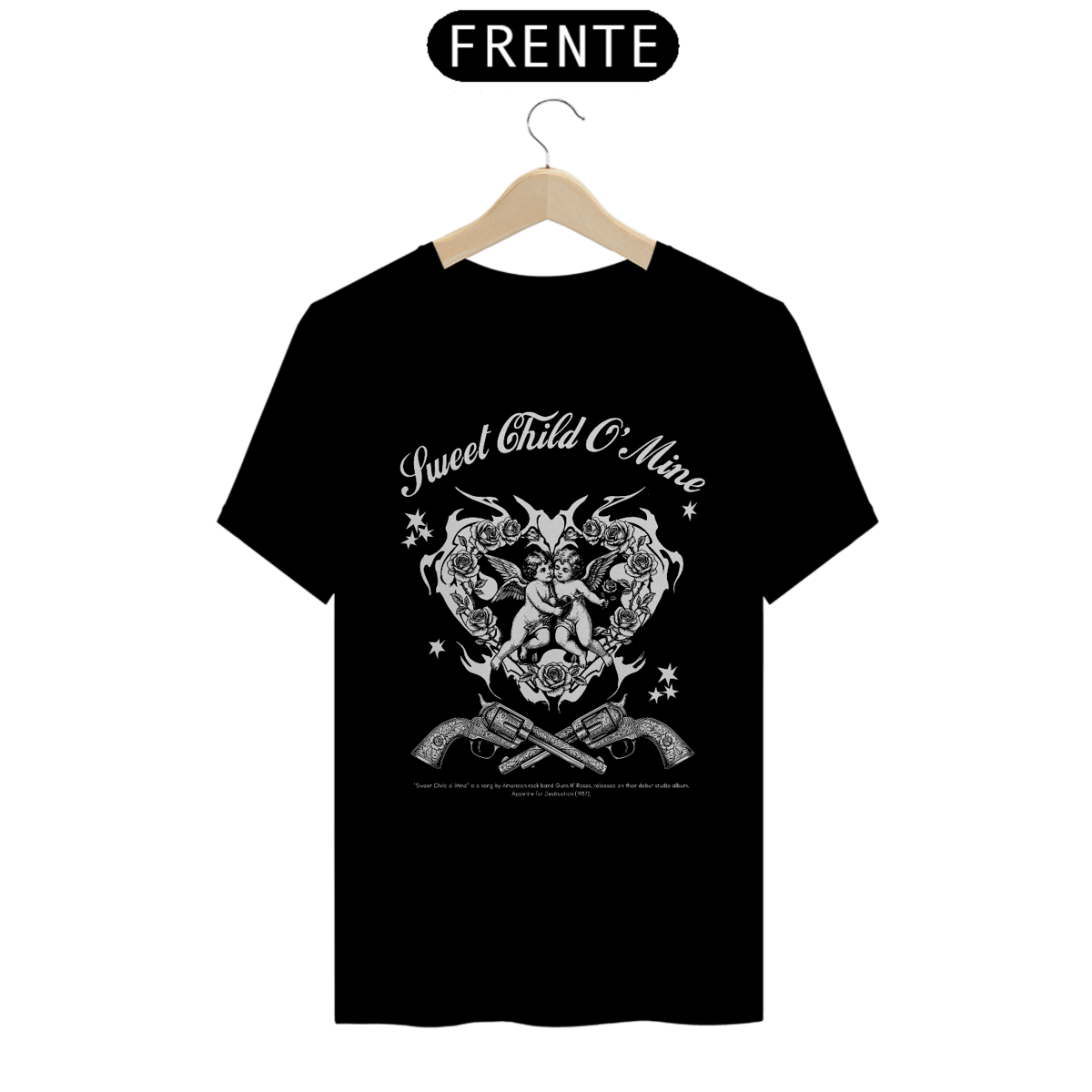 Nome do produto: Camiseta Guns N\' Roses Sweet Child O\' Mine V2 Camiseta Guns N\' Roses Sweet Child O\' Mine V2  (Preta)
