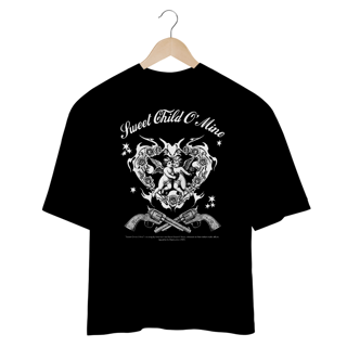 Nome do produto Camiseta Oversized Guns N' Roses Sweet Child O' Mine V2 (Preta)