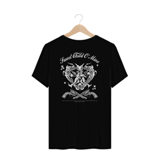 Nome do produto Camiseta Plus Size Guns N' Roses Sweet Child O' Mine V2 (Preta, Estampa nas Costas)