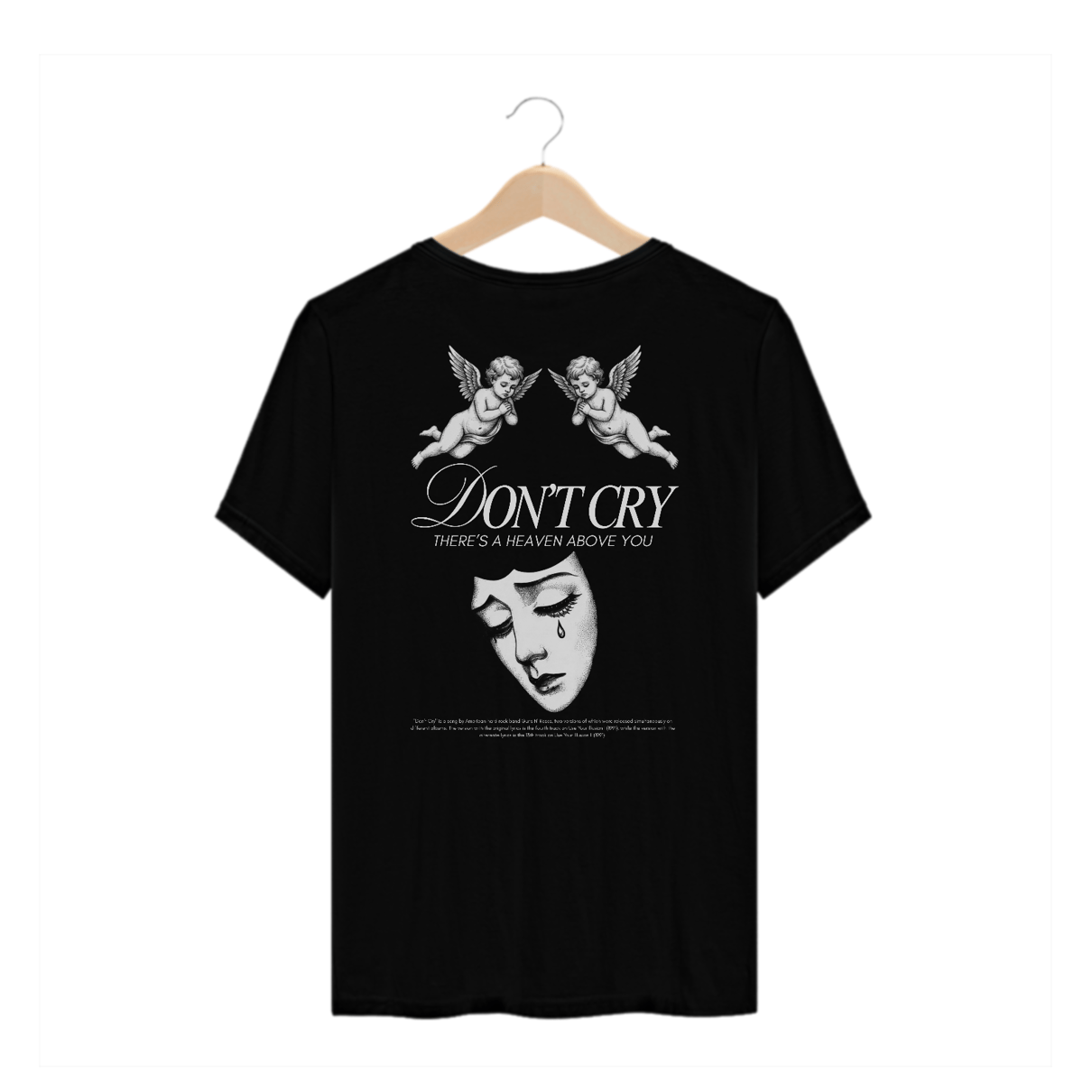 Nome do produto: Camiseta plus Size Guns N\' Roses Don\'t Cry (Preta, Estampa nas Costas)