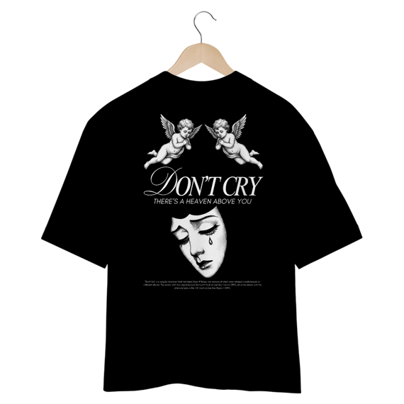 Camiseta Oversized Guns N' Roses Don't Cry (Preta, Estampa nas Costas)