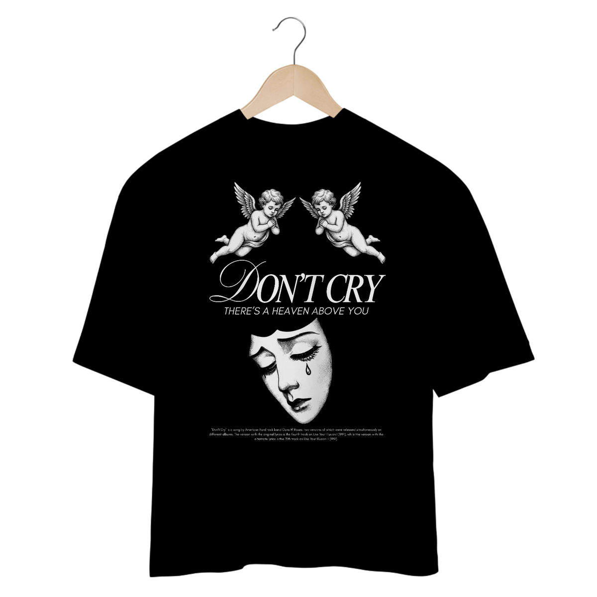 Nome do produto: Camiseta Oversized Guns N\' Roses Don\'t Cry (Preta)