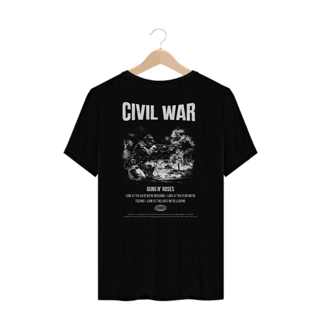Nome do produto Camiseta Plus Size Guns N' Roses Civil War (Preta, Estampa nas Costas)
