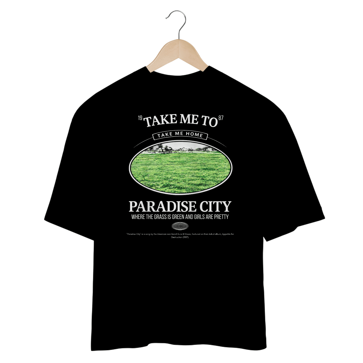 Nome do produto: Camiseta Oversized Guns N\' Roses Paradise City (Preta)