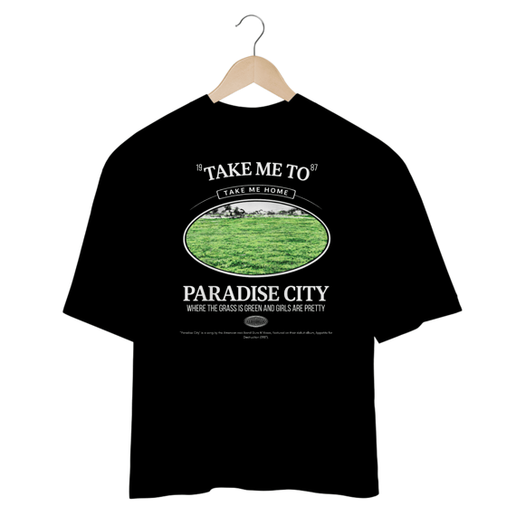 Camiseta Oversized Guns N' Roses Paradise City (Preta)