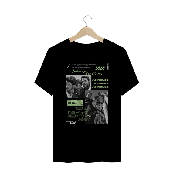 Camiseta Plus Size Jonas Brothers Live in Brazil