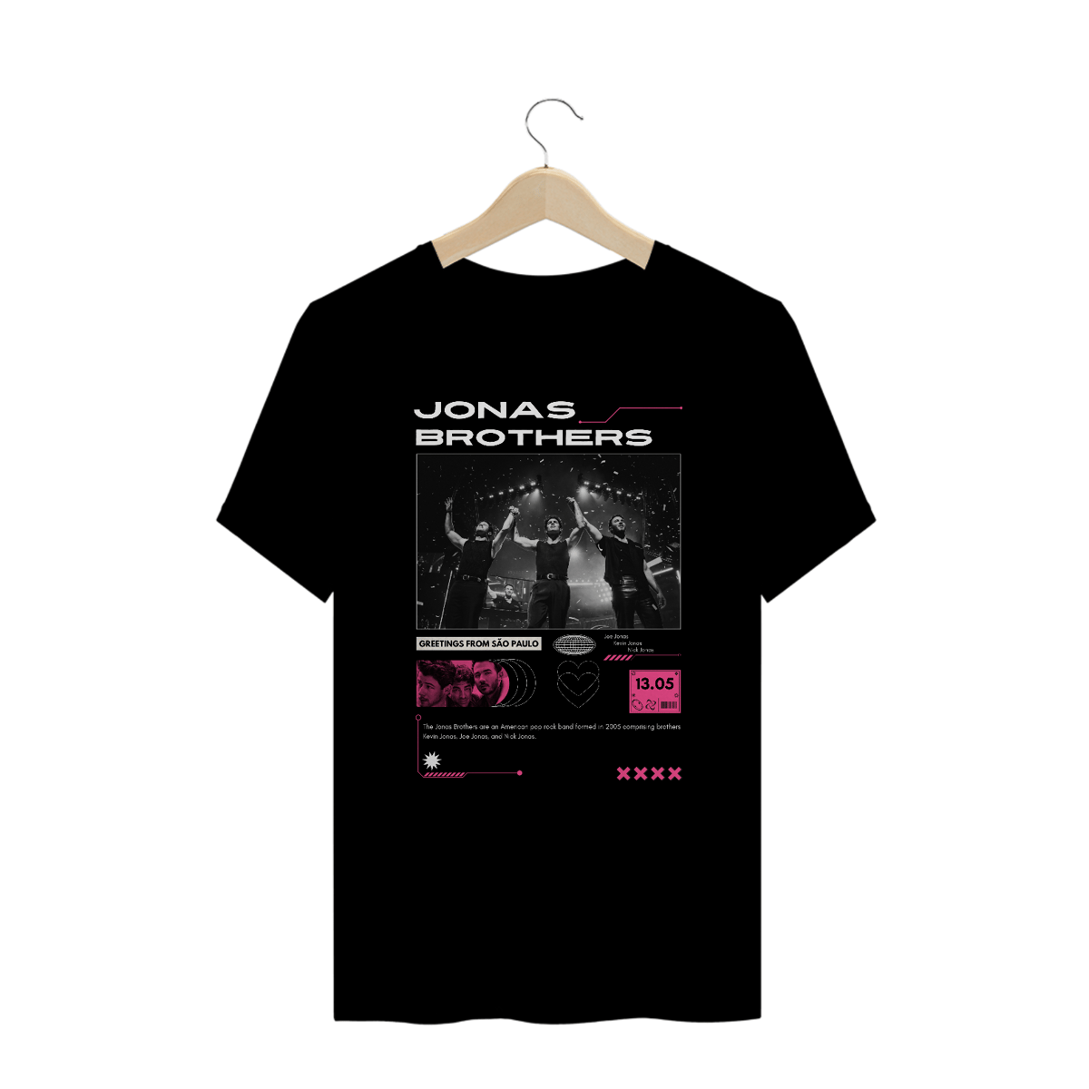 Nome do produto: Camiseta Plus Size Jonas Brothers Greetings From São Paulo 13.05