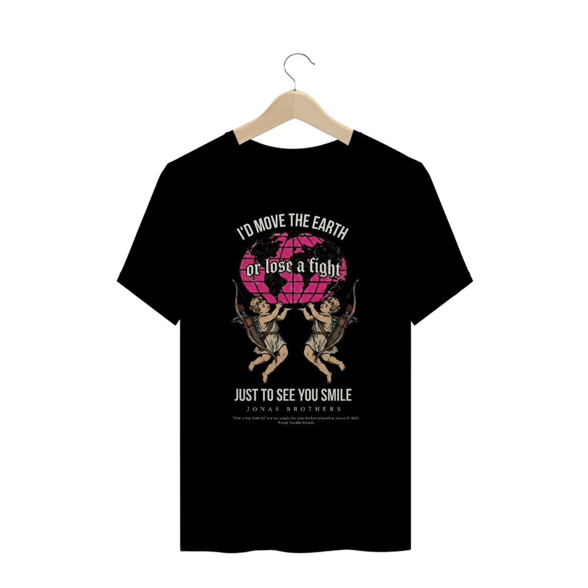 Nome do produto: Camiseta Plus Size Jonas Brothers What a Man Gotta Do V2 (Preta)
